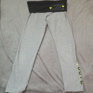 Gray pant that say"cute" and "just too cute"